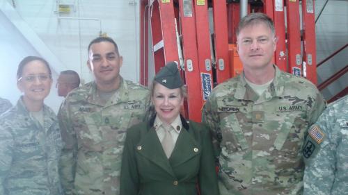 Valerie with Troops